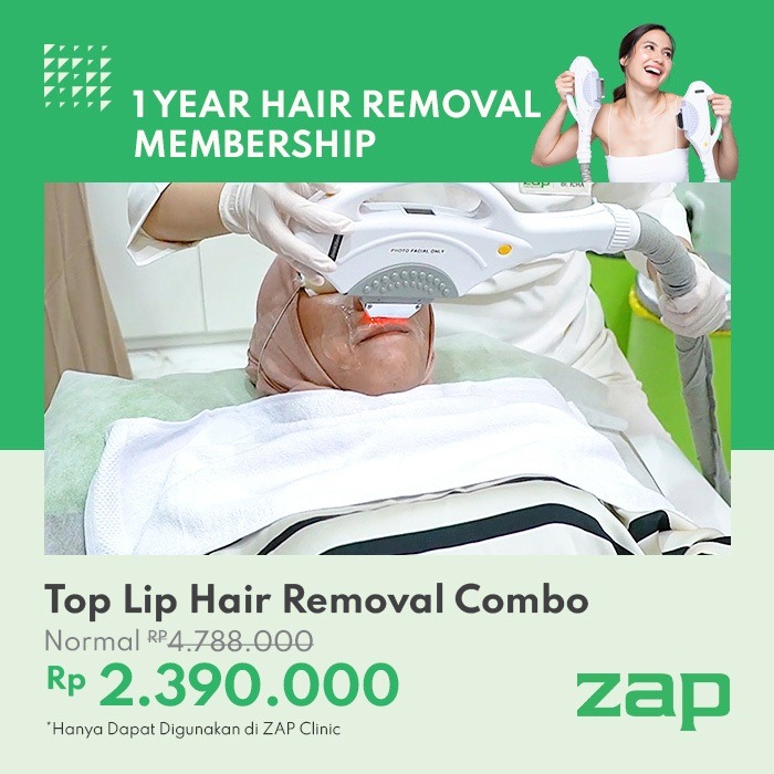 ZAP 1 Year Top Lip Hair Removal Combo Membership