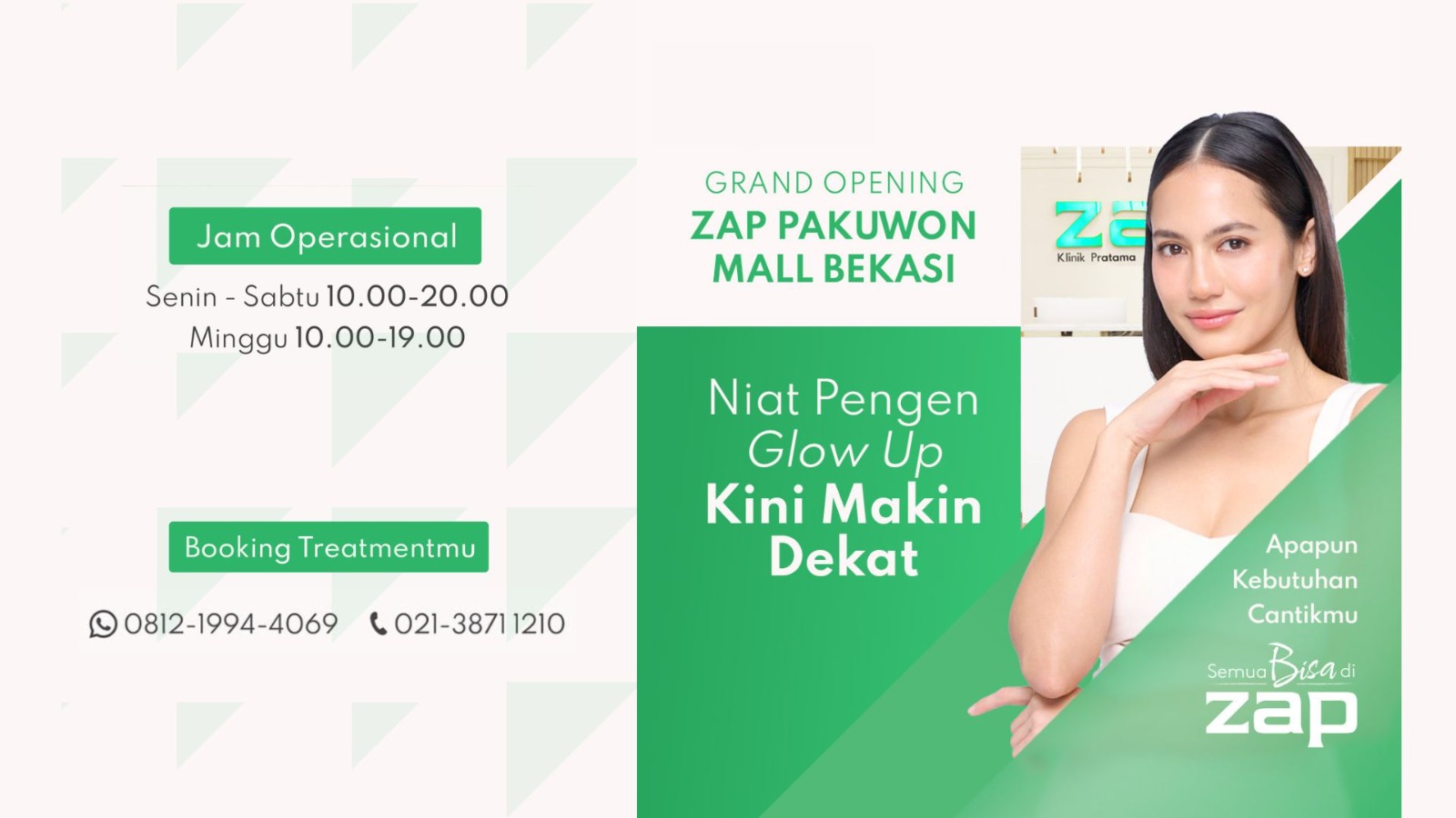 Grand Opening ZAP Clinic Pakuwon Mall Bekasi