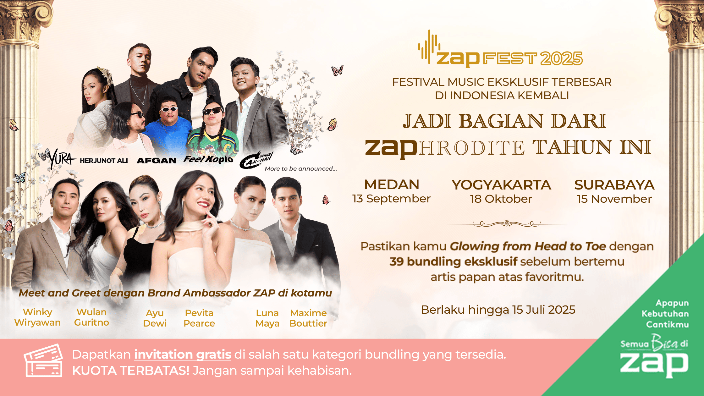 ✨ Glowing Bareng ZAPFEST 2025 di Medan, Yogyakarta, dan Surabaya!