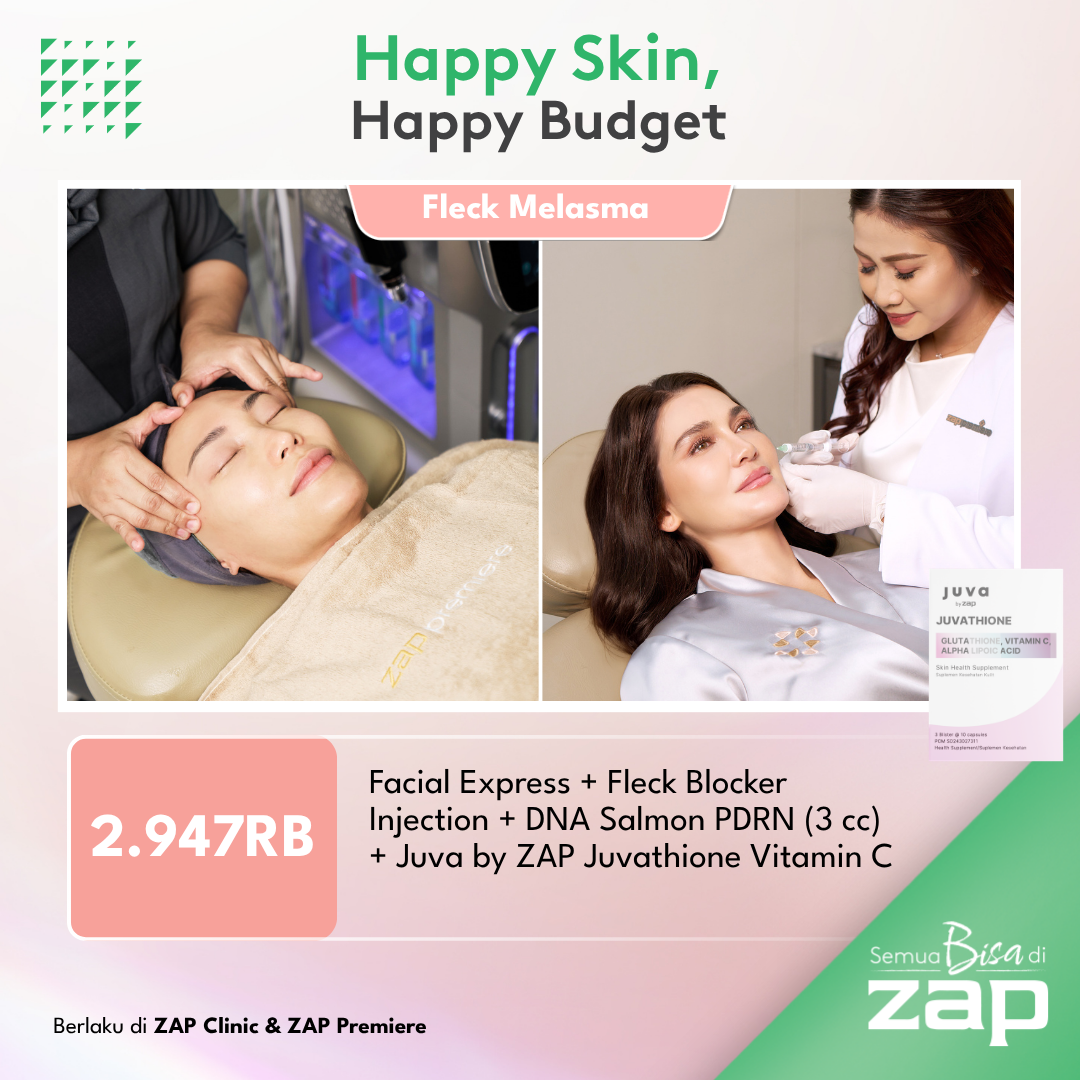Facial Express + Fleck Blocker Injection + DNA Salmon PDRN (3 cc)  + Juva by ZAP Juvathione Vitamin C