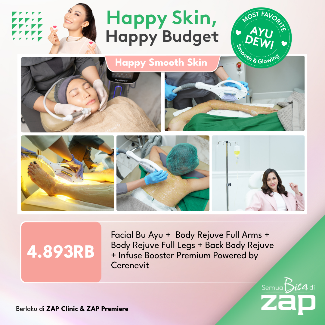Facial Bu Ayu +  Body Rejuve Full Arms + Body Rejuve Full Legs + Back Body Rejuve + Infuse Booster Premium Powered by Cerenevit