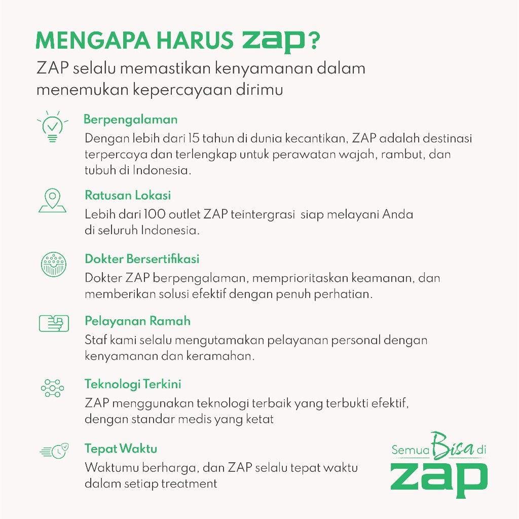 Facial Express + Laser Q-Switched Nd-Yag Double (2000 shot) + Rejuran Healer Injection (2cc) + Juva Hydra Glow Moisturizer + Free Invitation ZAP Fest